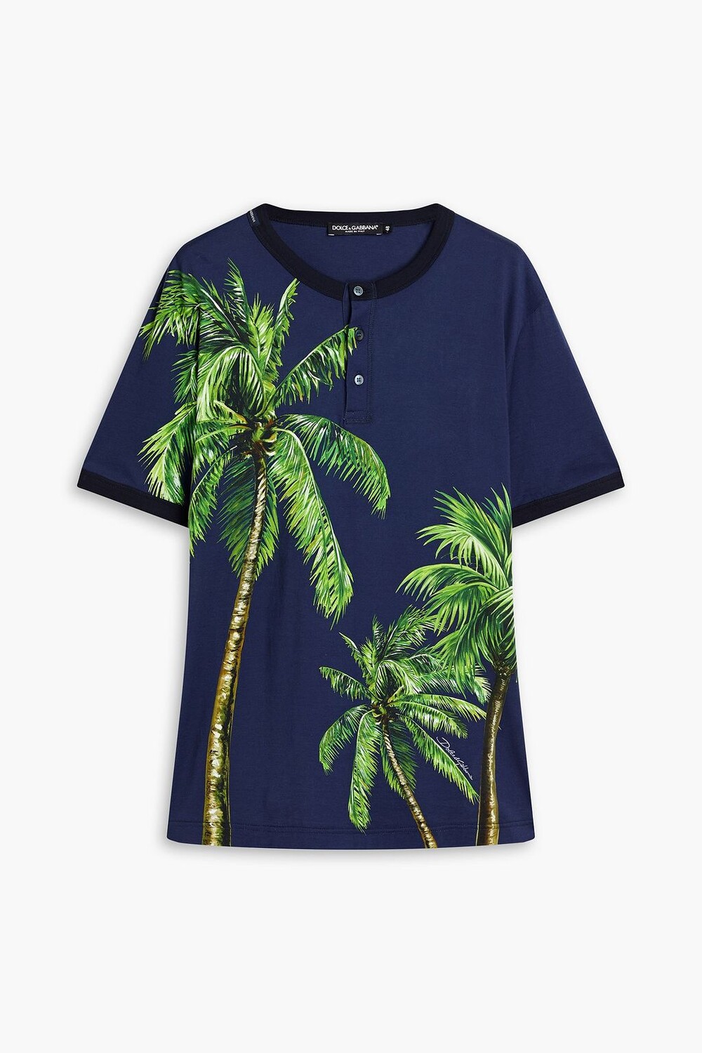 

Футболка из хлопкового джерси с принтом DOLCE & GABBANA, нави, Синий