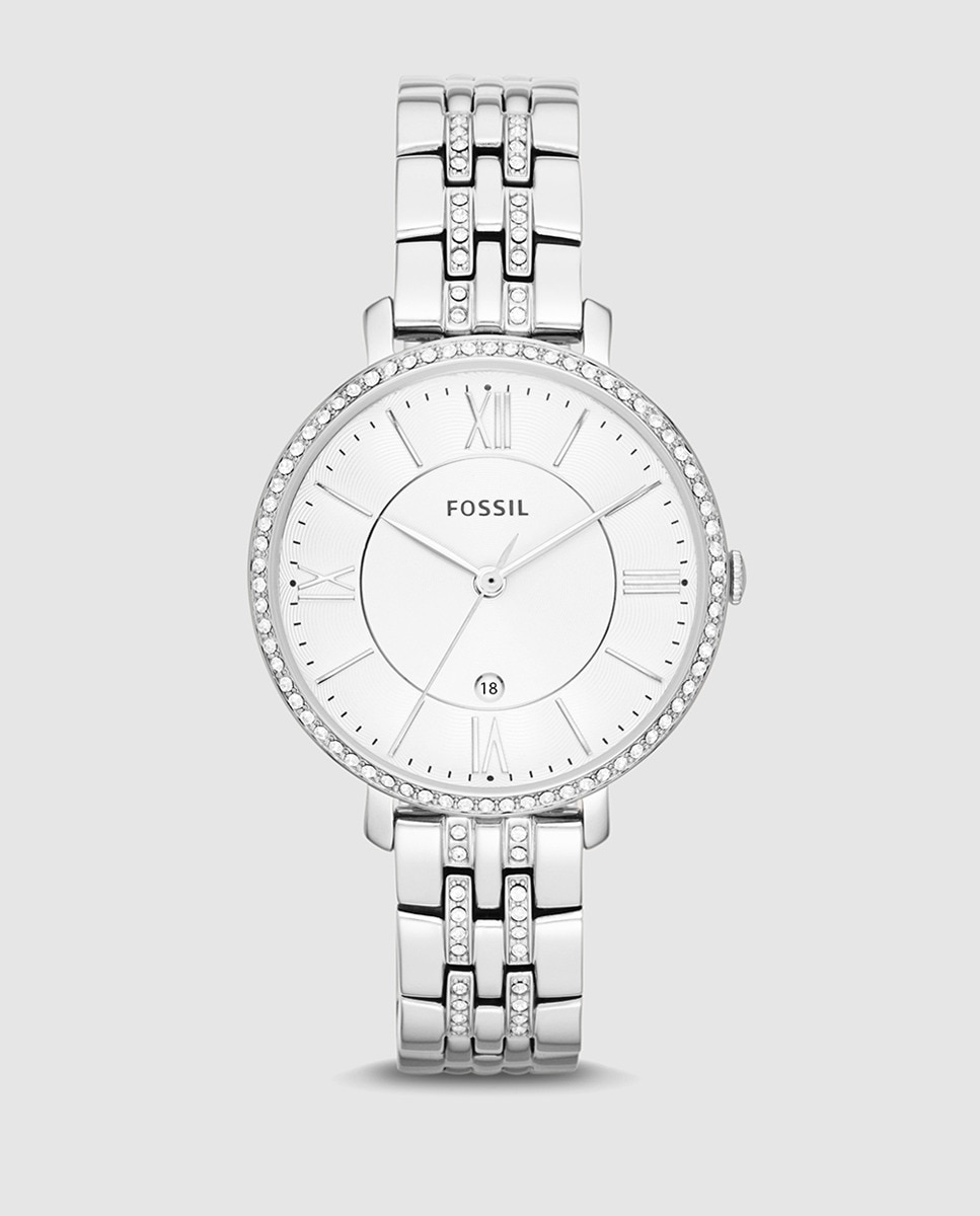 Fossil ES3545 женские часы из блестящей стали Fossil, серебро браслет с амазонитом и белым агатом