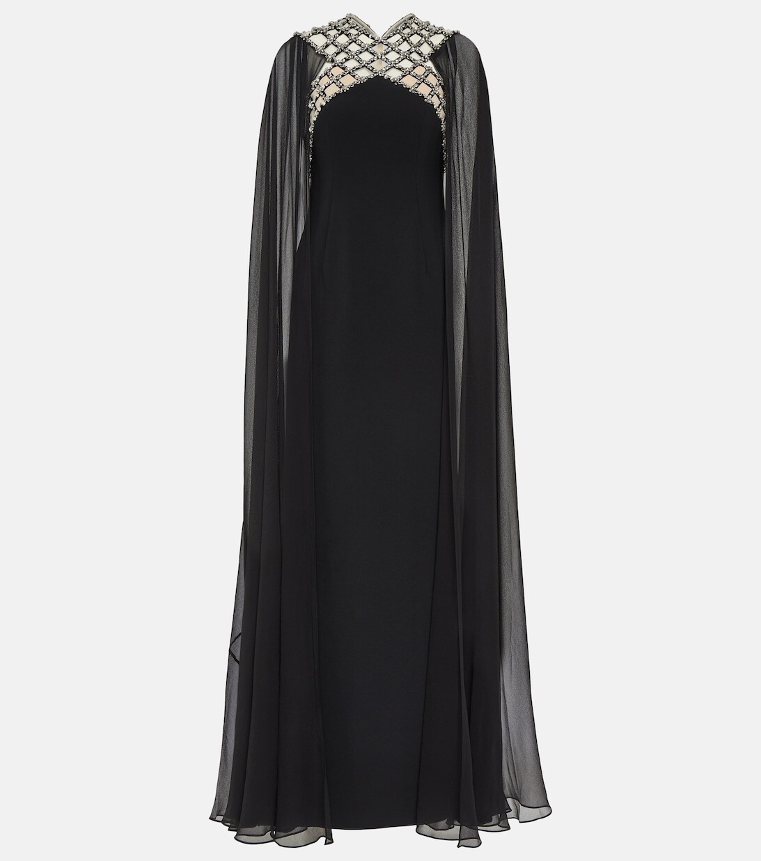 

Декорированное платье Natalie с накидкой JENNY PACKHAM, черный