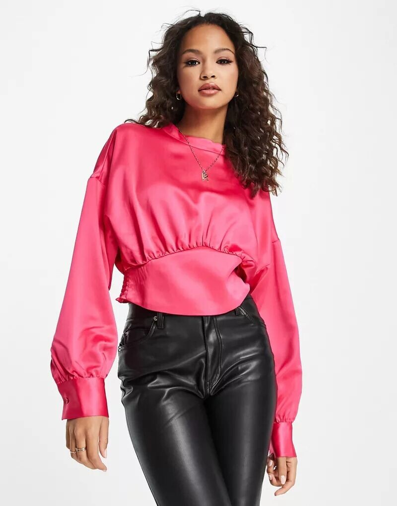 

Ярко-розовый укороченный топ Vero Moda