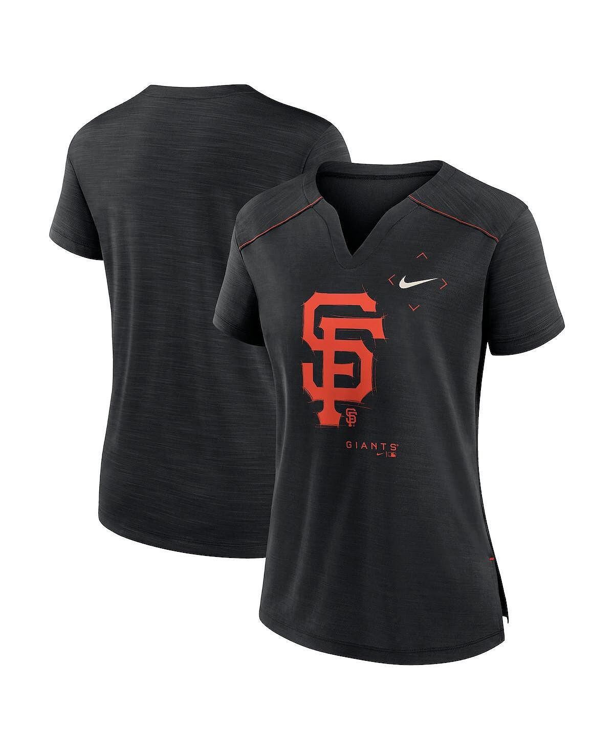 

Черная женская футболка свободного кроя San Francisco Giants Pure Pride Performance с вырезом в горловине Nike, черный