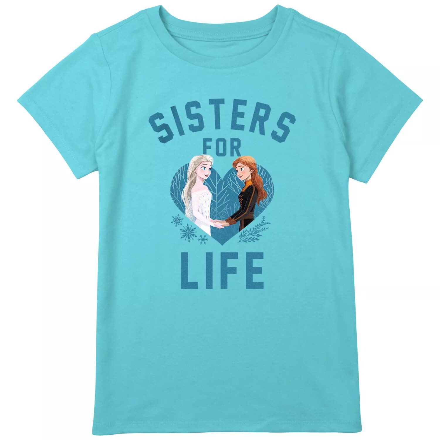 

Футболка с рисунком Disney's Frozen 2 Anna & Elsa Sisters For Life Portrait для девочек 8–20 лет обычного размера и размера плюс Disney