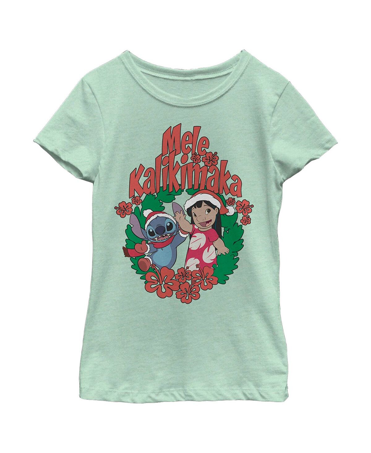 

Рождественская детская футболка Lilo & Stitch Mele Kalikimaka для девочек Disney