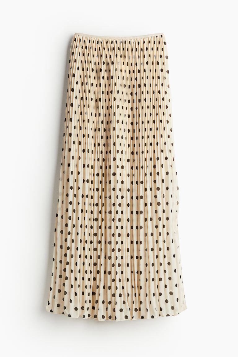 Плиссированная шифоновая юбка H&M, бежевый юбка размер м
