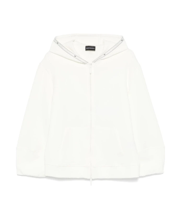 

Кардиган с капюшоном на молнии Emporio Armani, белый