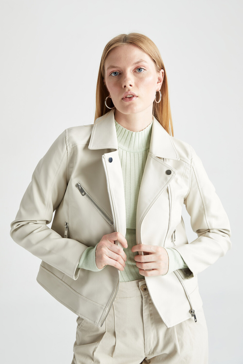 

Кожаная куртка DeFacto LederimitatjackeREGULARFIT, песочный