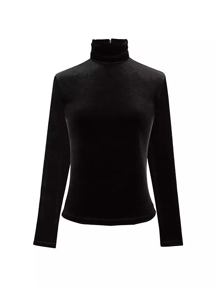 

Топ из бархатного джерси Saint Laurent, черный