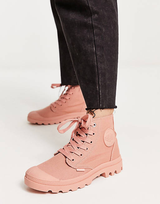 

Розовые монохромные кроссовки из парусины Palladium Pampa hi
