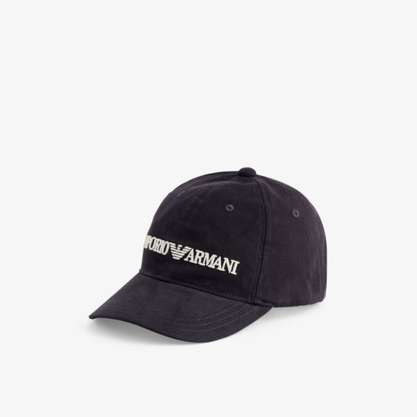 

Кепка из хлопкового твила с фирменной вышивкой Emporio Armani, синий
