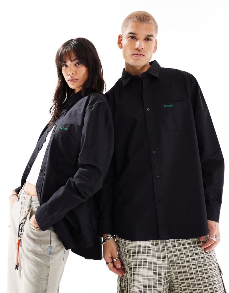 

Черная рубашка унисекс Jazz Barbour x ASOS