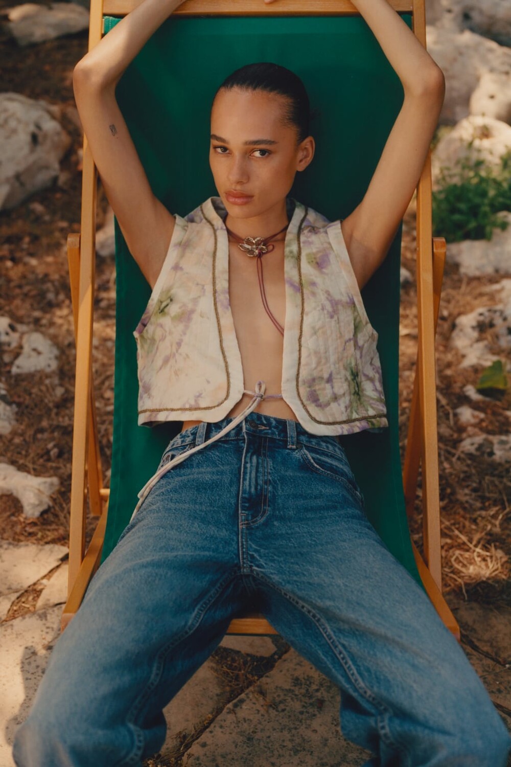 

Жилет с принтом tie dye ZARA, разноцветный