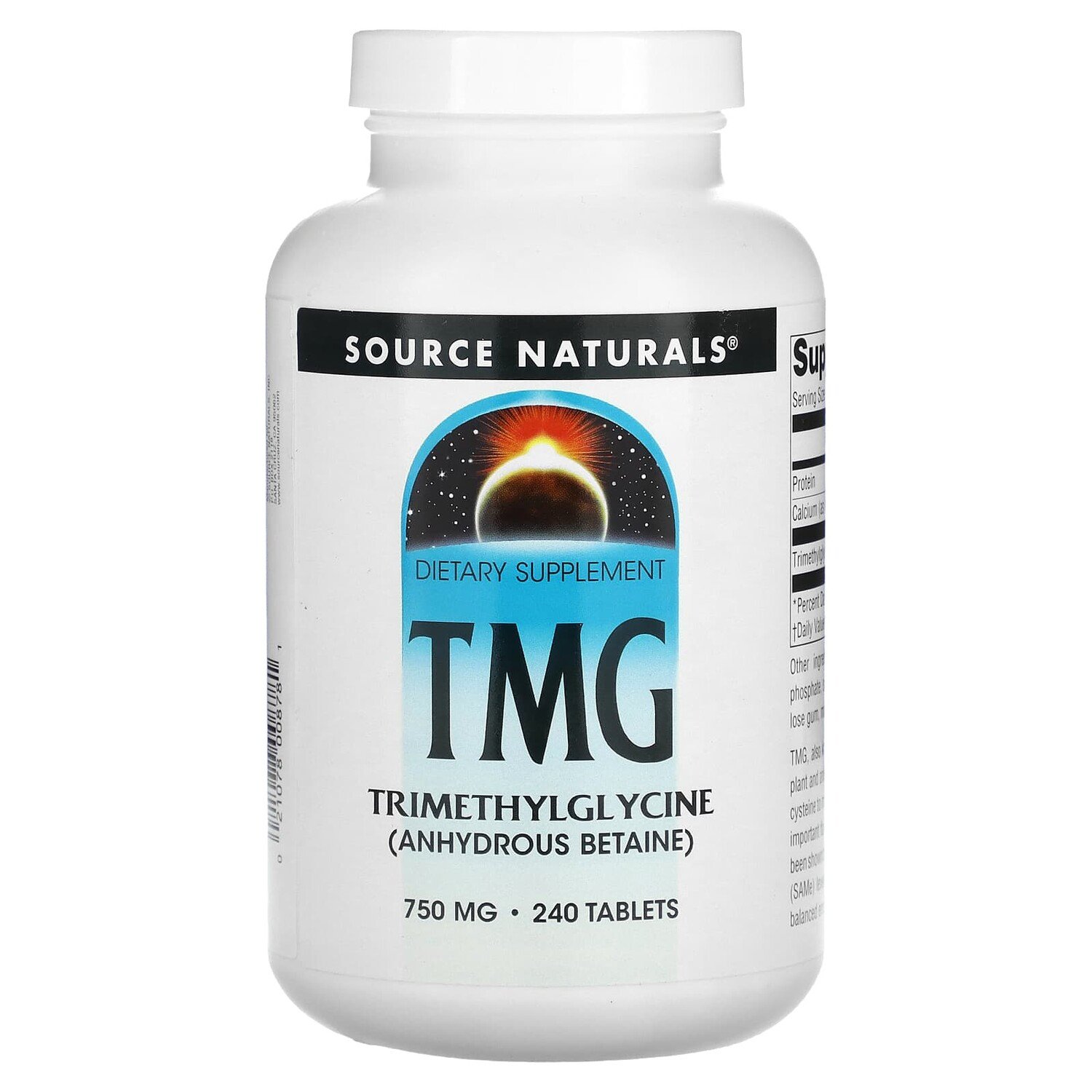

TMG, триметилглицин, 750 мг, 240 таблеток, Source Naturals