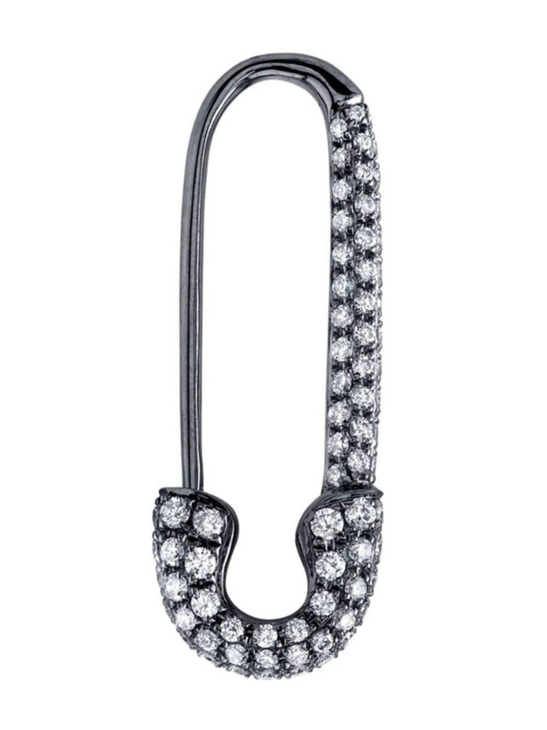 

Серьга-кольцо Safety Pin из черного золота с бриллиантами Anita Ko, серый