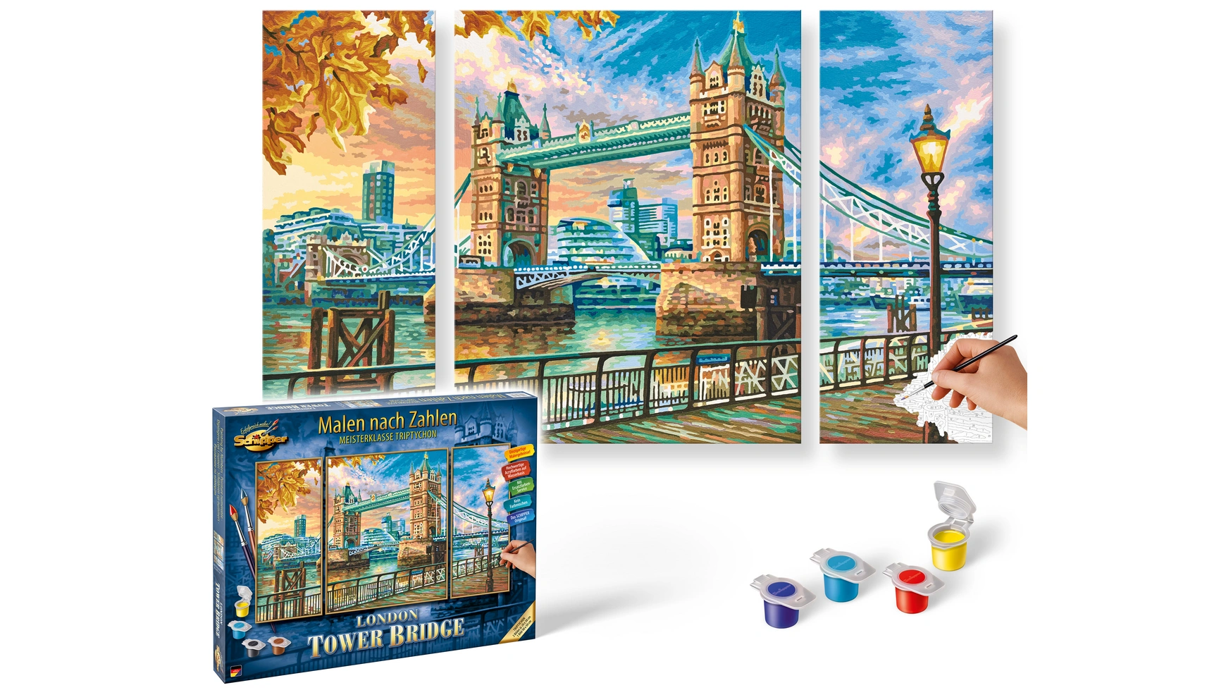Картина Schipper по номерам Триптих группы мотивов Лондонский Тауэрский мост пазл тауэрский мост лондон 1500 элементов