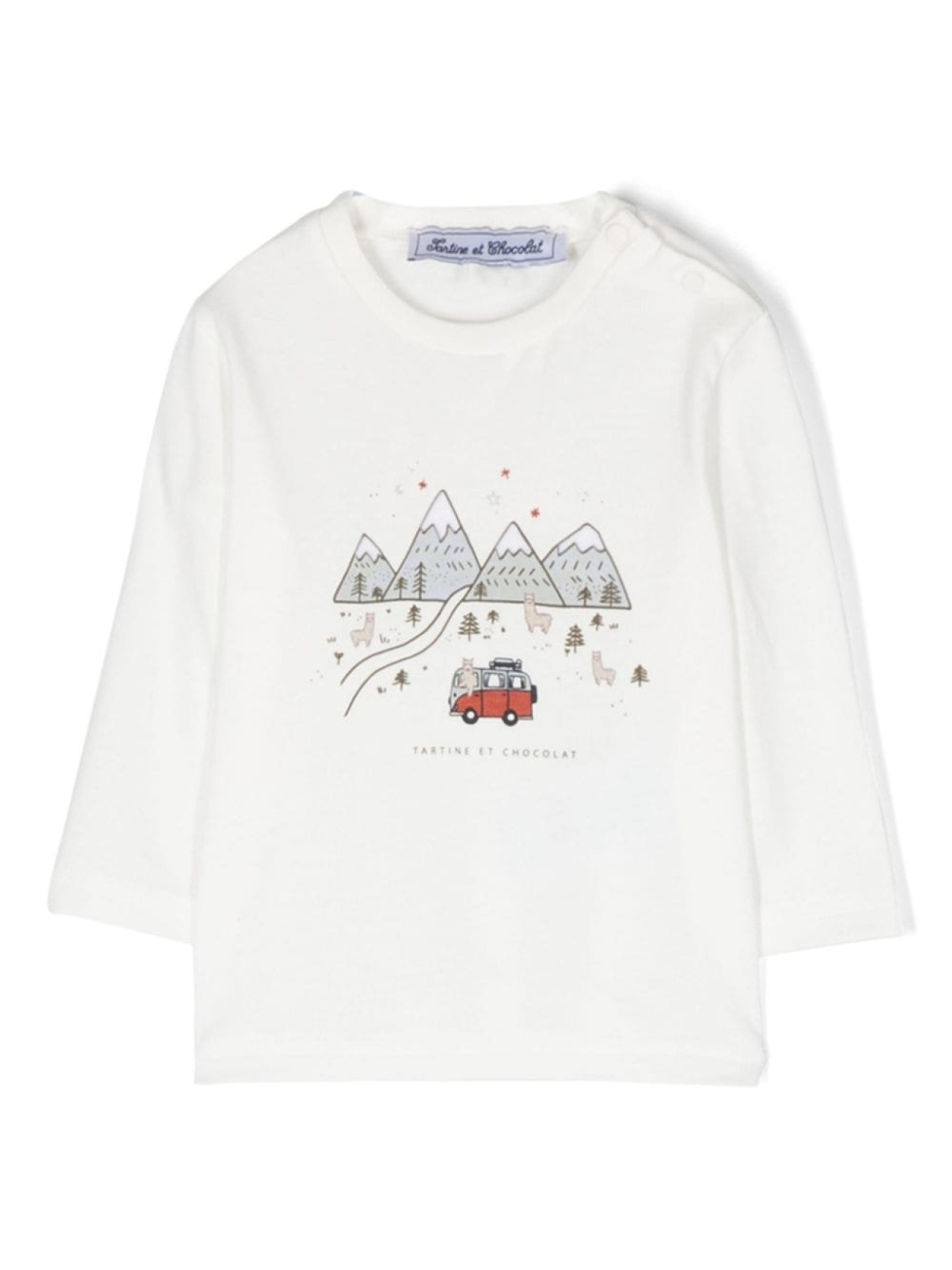 

Tartine Et Chocolat graphic-print cotton T-shirt, белый