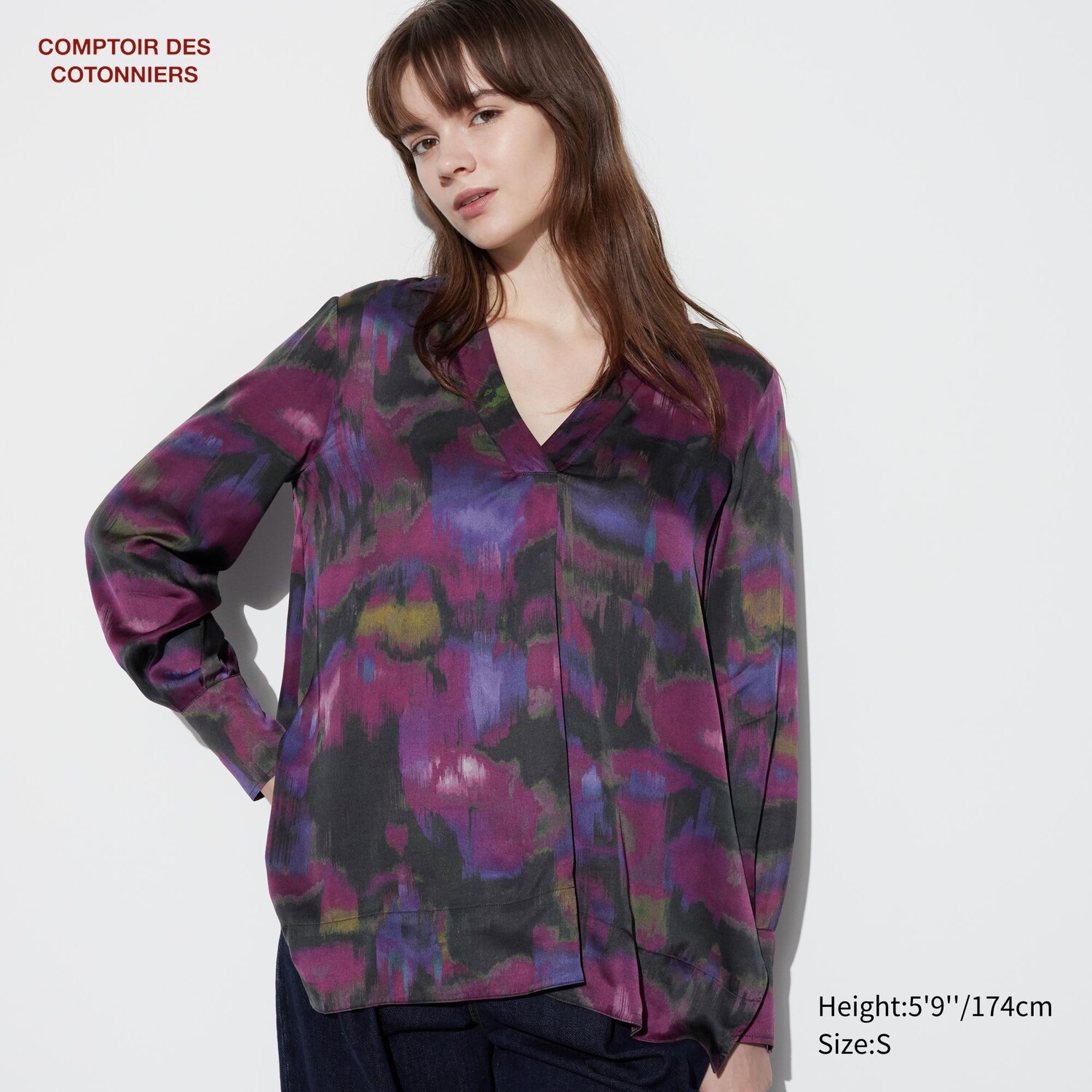 

Блузка UNIQLO с длинными рукавами, фиолетовый
