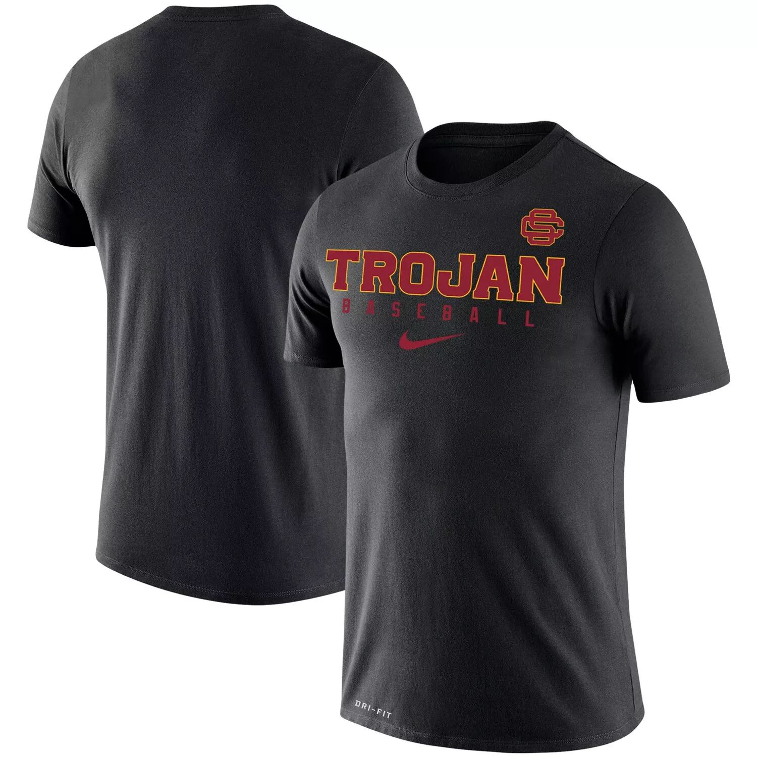 

Мужская черная футболка USC Trojans Baseball Legend Performance Nike, Черный