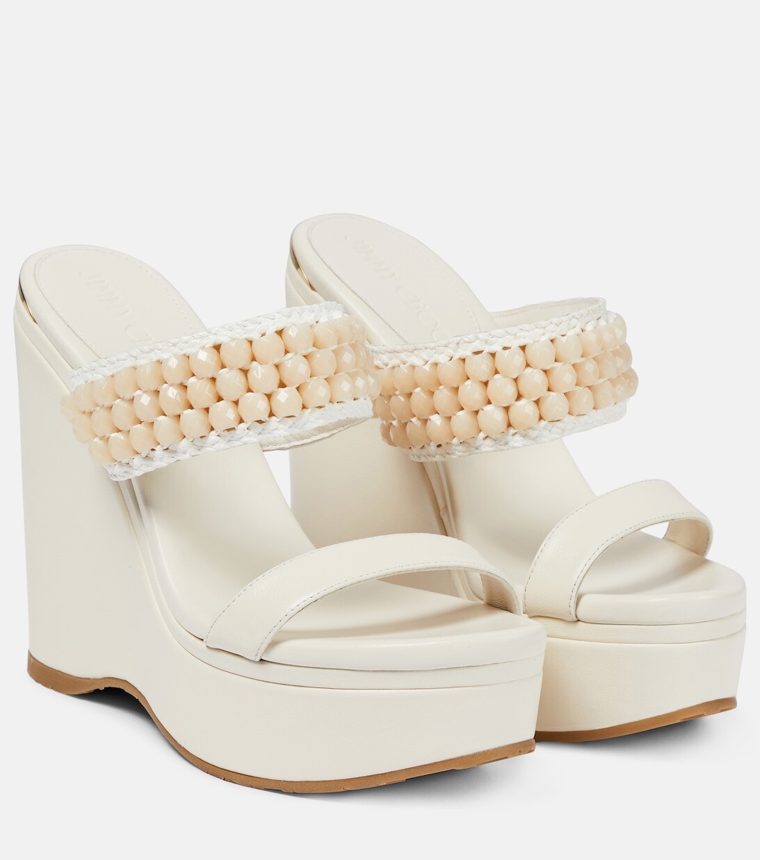 

Кожаные сандалии Amoure Wedge 130 Jimmy Choo, нейтральный