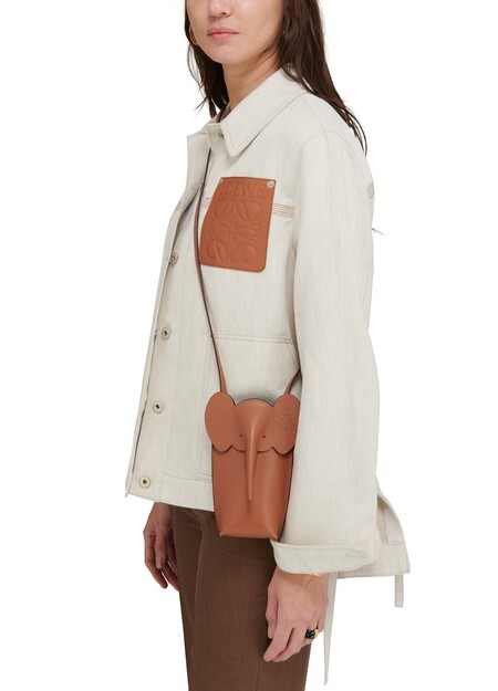 

Клатч с карманом в виде слона Loewe, бежевый