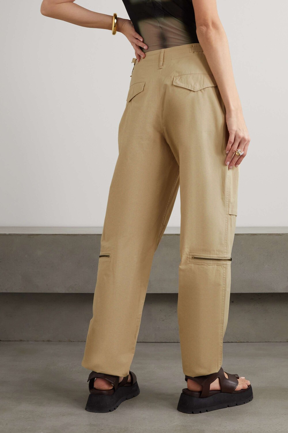 

RAG & BONE прямые брюки Kai из хлопкового рипстопа, бежевый