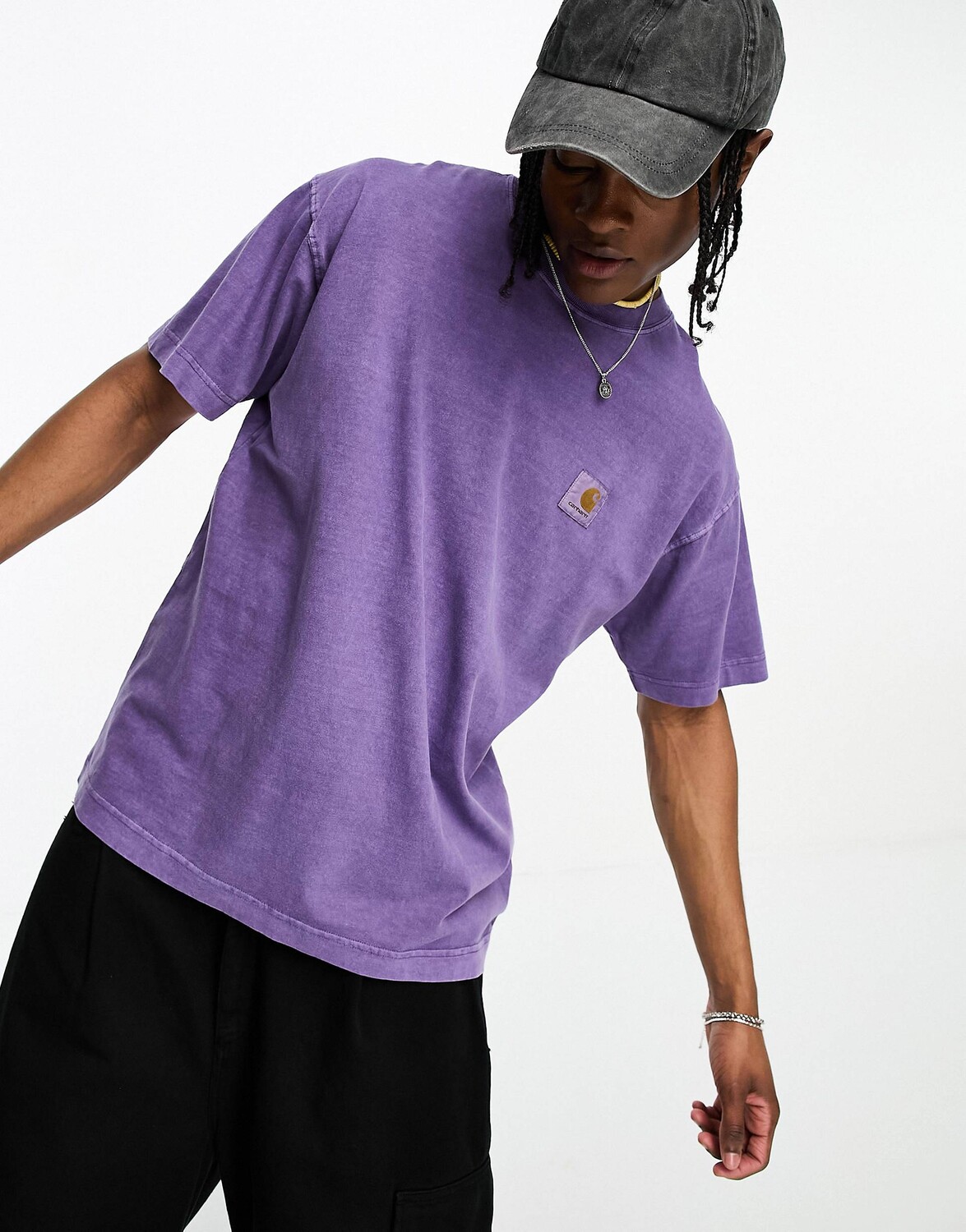 

Фиолетовая футболка с цветным принтом Carhartt WIP nelson