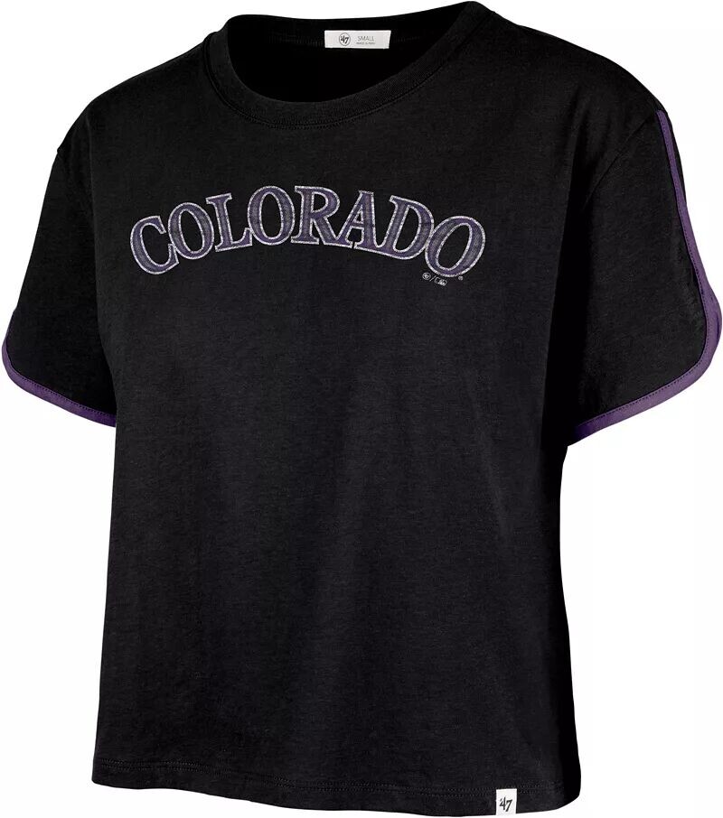 

Женский черный укороченный топ с надписью '47 Colorado Rockies