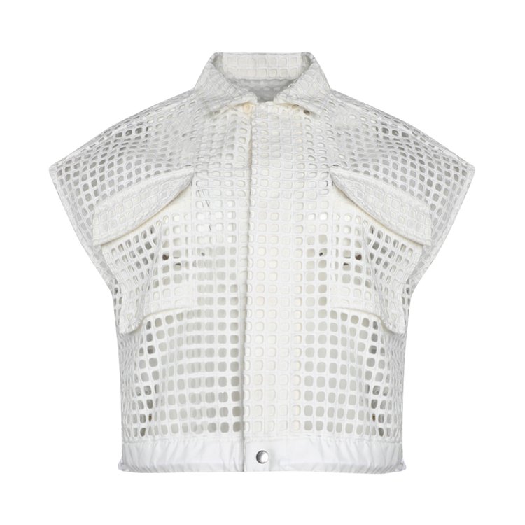 Рубашка Sacai Embroidery Lace 'Off White', белый