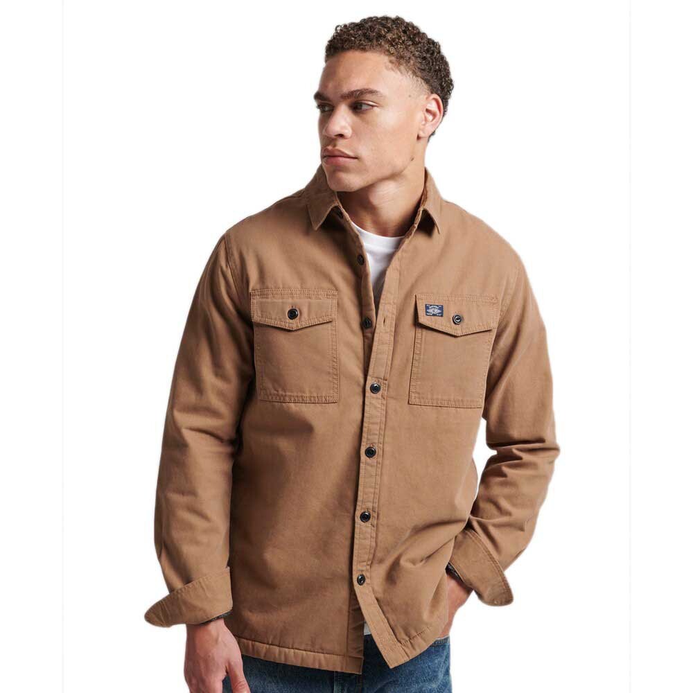 

Рубашка Superdry Vintage Borg Lined Miller, коричневый