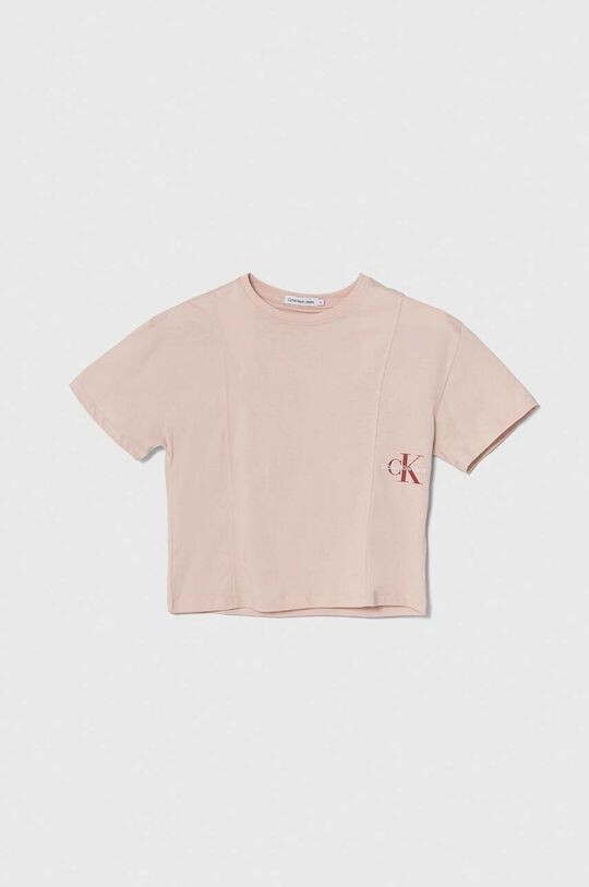 

Хлопковая футболка для детей Calvin Klein Jeans, розовый