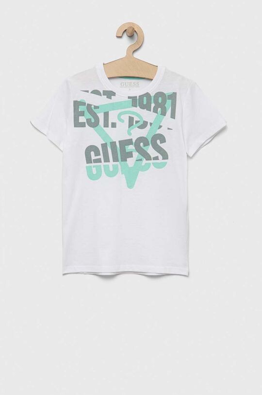 

Детская хлопковая футболка Guess, белый