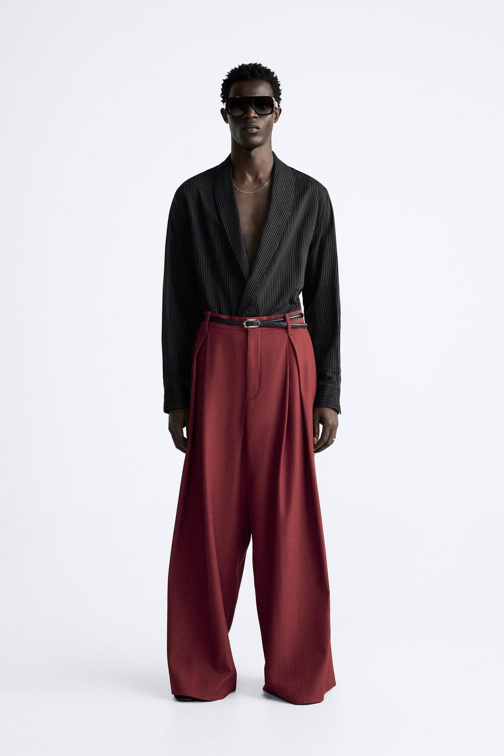 

Широкие брюки ZARA, кирпич