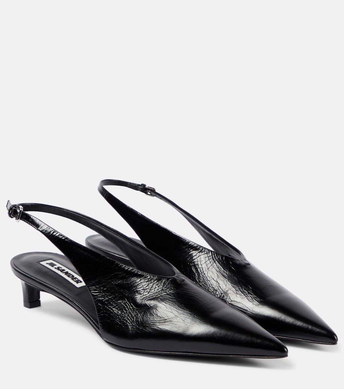 

Кожаные туфли с пяткой на пятке Jil Sander, черный