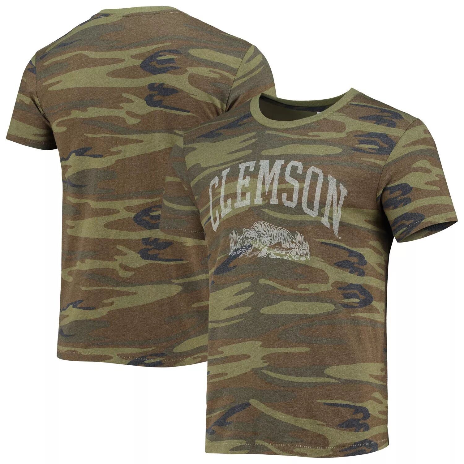 

Мужская альтернативная одежда камуфляжная футболка Clemson Tigers Arch Logo Tri-Blend