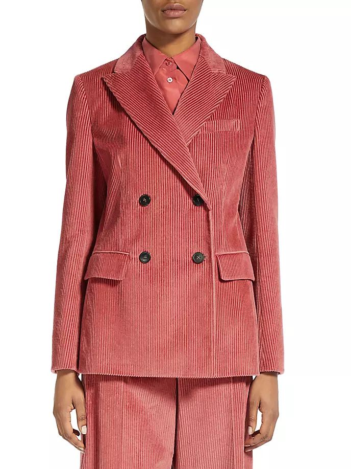 

Вельветовый двубортный пиджак Weekend Max Mara, красный