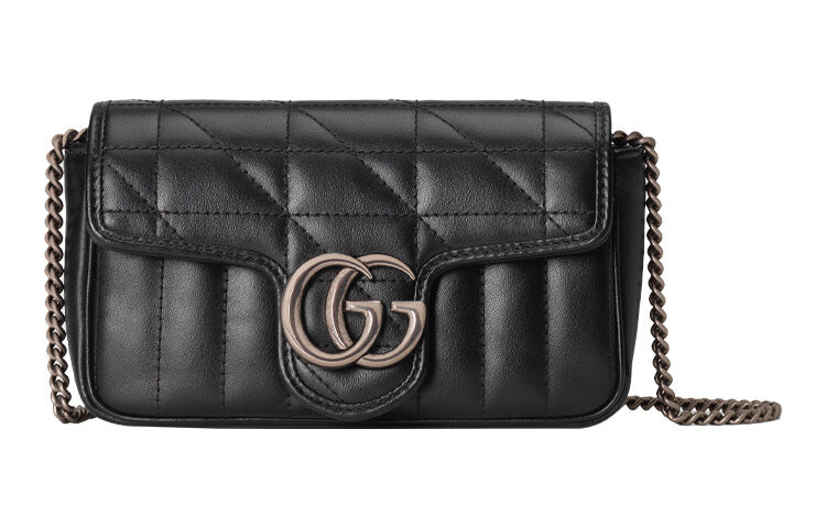 

Сумка GUCCI Wmns GG Marmont Logo кожаная на одно плечо, черный