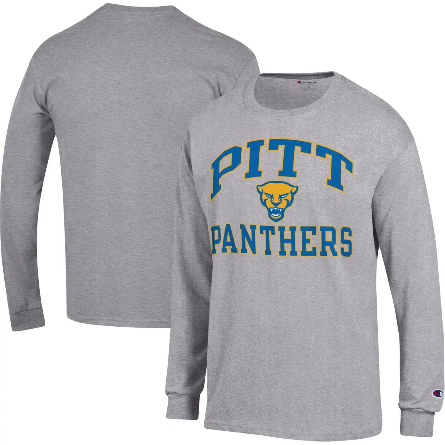 

Мужская футболка с длинным рукавом Heather Grey Pitt Panthers High Motor Champion