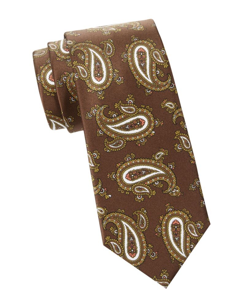 

Шелковый галстук с пейсли Brioni, цвет Brown Multi