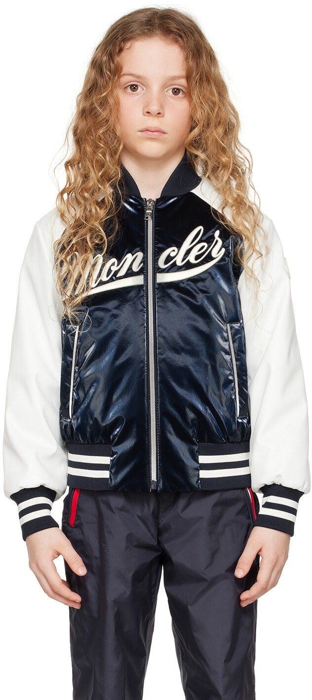 

Moncler Enfant Kids Темно-белый пуховик Radis
