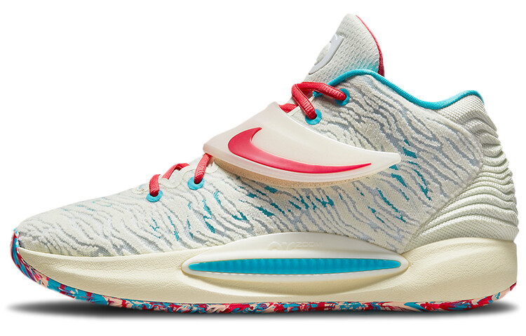

Кроссовки баскетбольные Nike KD 14 EP Aquafresh для соревнований, белый / синий / красный