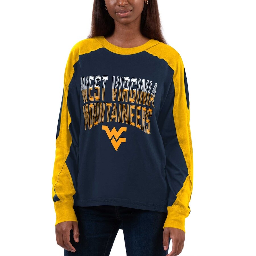

Футболка с длинным рукавом G-III 4Her by Carl Banks West Virginia Mountaineers, нави