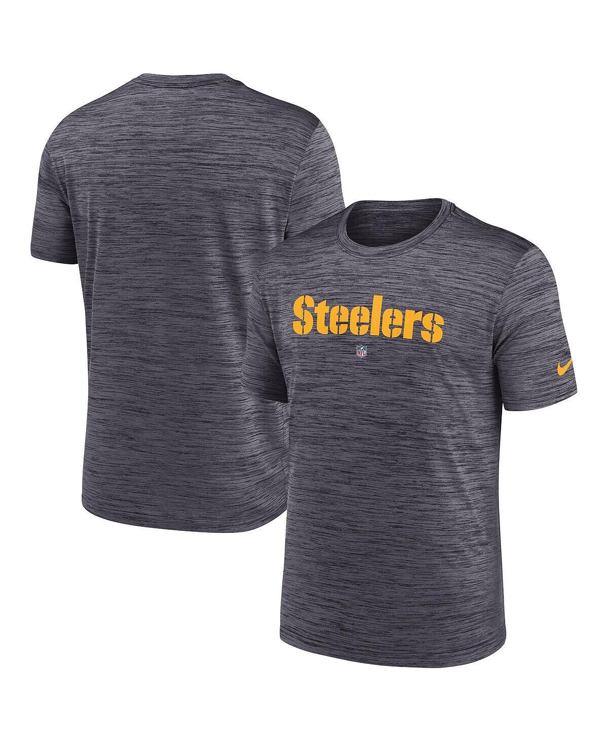 

Мужская черная футболка Pittsburgh Steelers Velocity Performance Nike, Черный