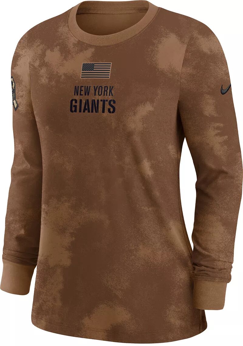 

Женская коричневая футболка с длинным рукавом Nike New York Giants 2023 Salute to Service