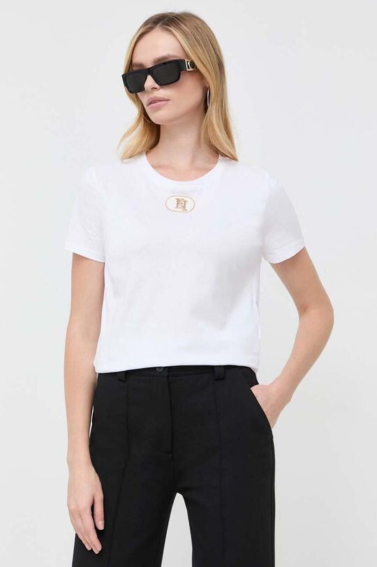 

Хлопковая футболка Elisabetta Franchi, белый