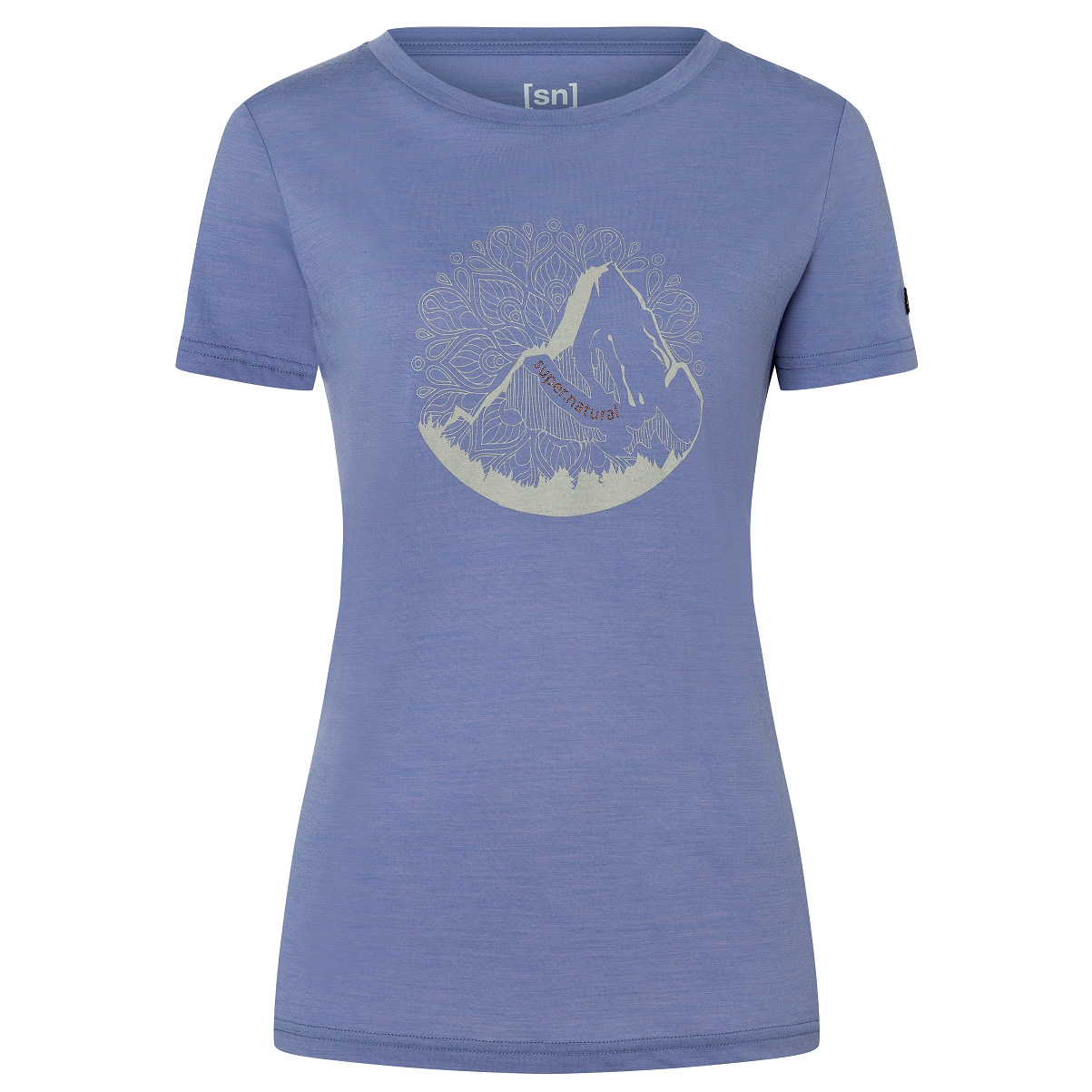 Рубашка из мериноса Super Natural Women's Mountain Mandala Tree Tee, цвет Blue Violet/Feather Grey/Copper