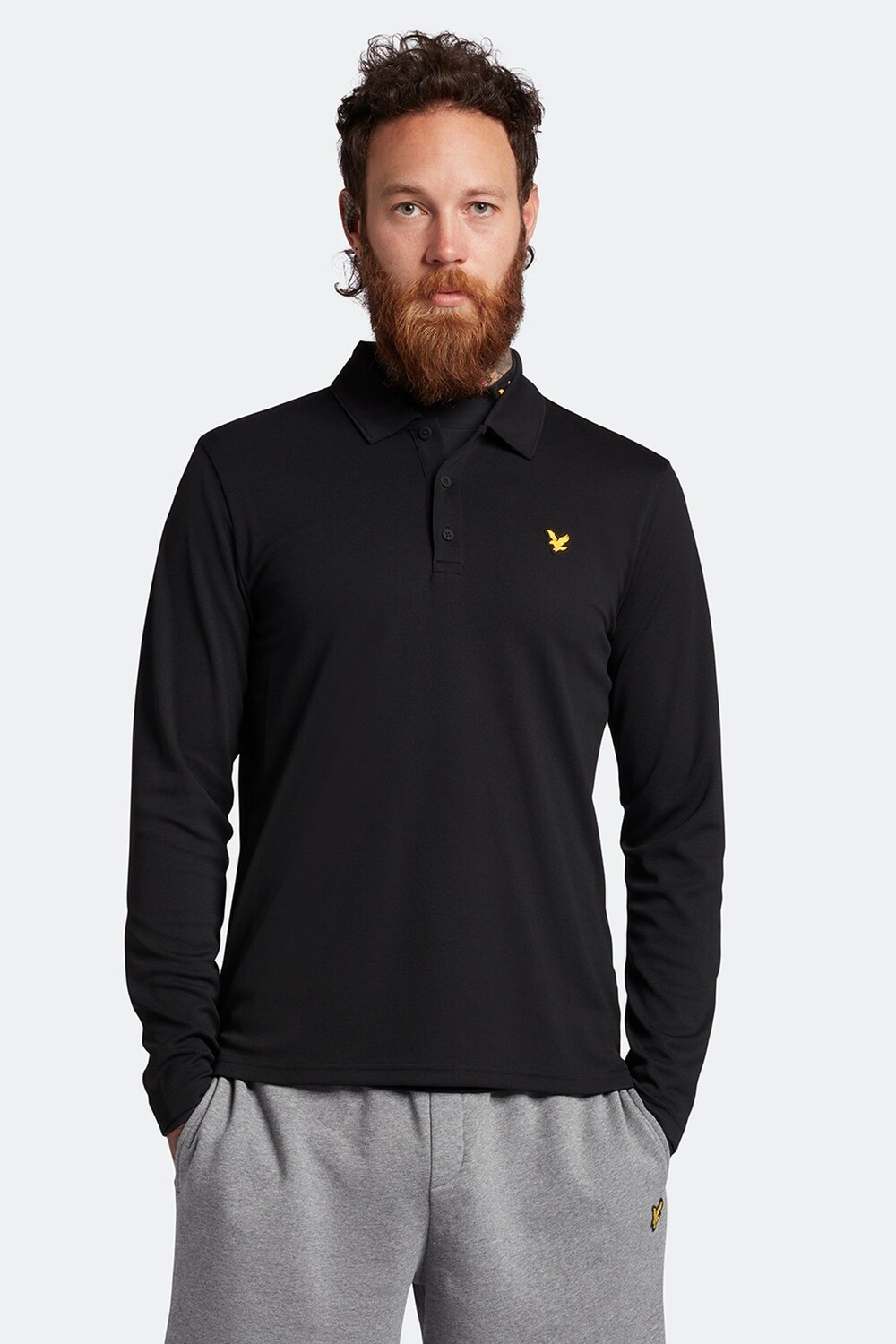 

Рубашка-поло с длинными рукавами Black Tech Lyle & Scott, черный