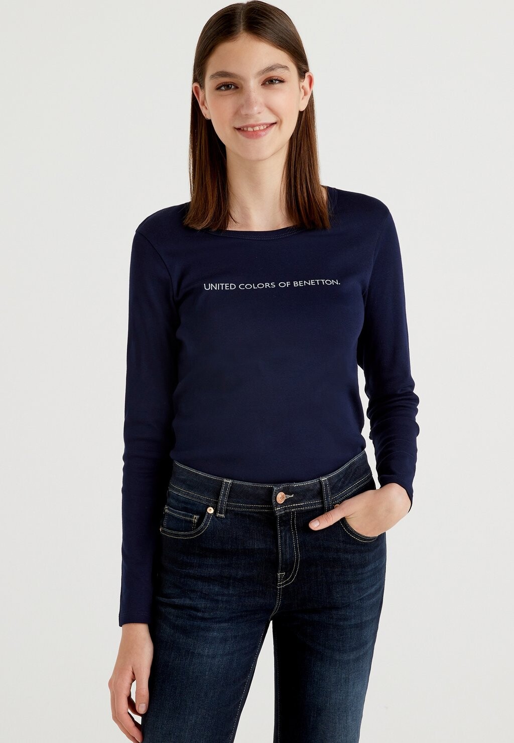 

Рубашка с длинным рукавом United Colors of Benetton, синий