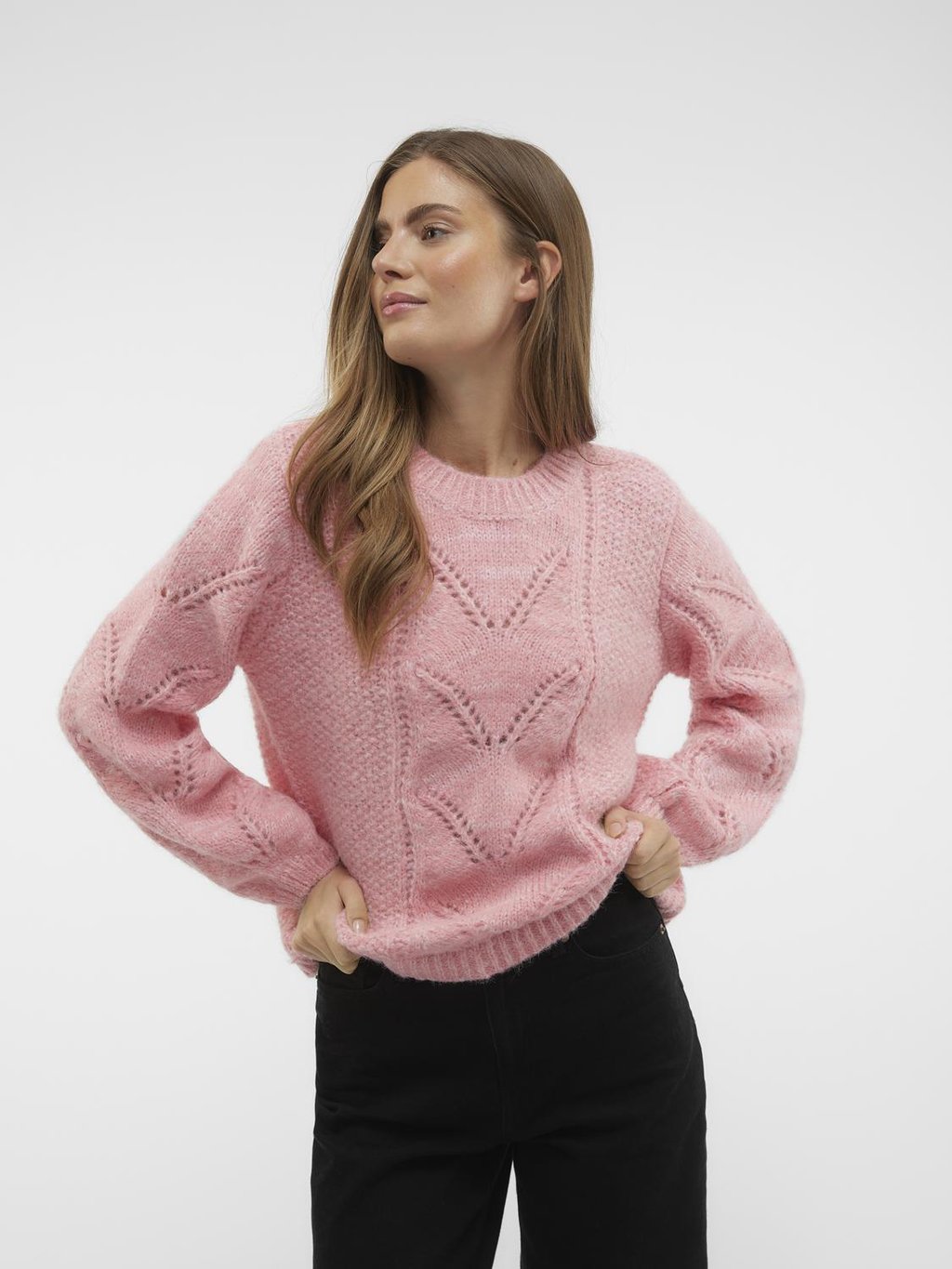 Вязаный свитер VMSOF O NECK Vero Moda, цвет sachet pink