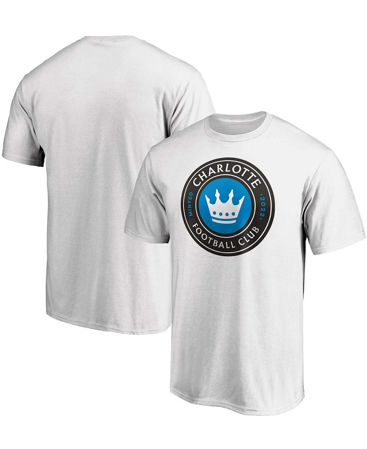 Мужская белая футболка с логотипом Charlotte FC Primary Team Fanatics металлический медаль для футбольного матча золотистый и серебристый бронзовый клуб спортивный соревнование с завода в дошкольном саду 2021