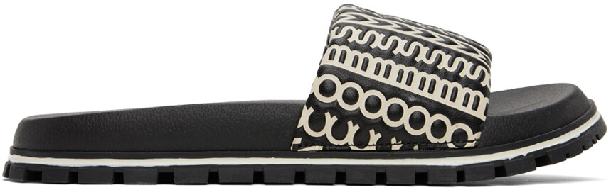 

Черно-белые шлепанцы The Monogram Marc Jacobs