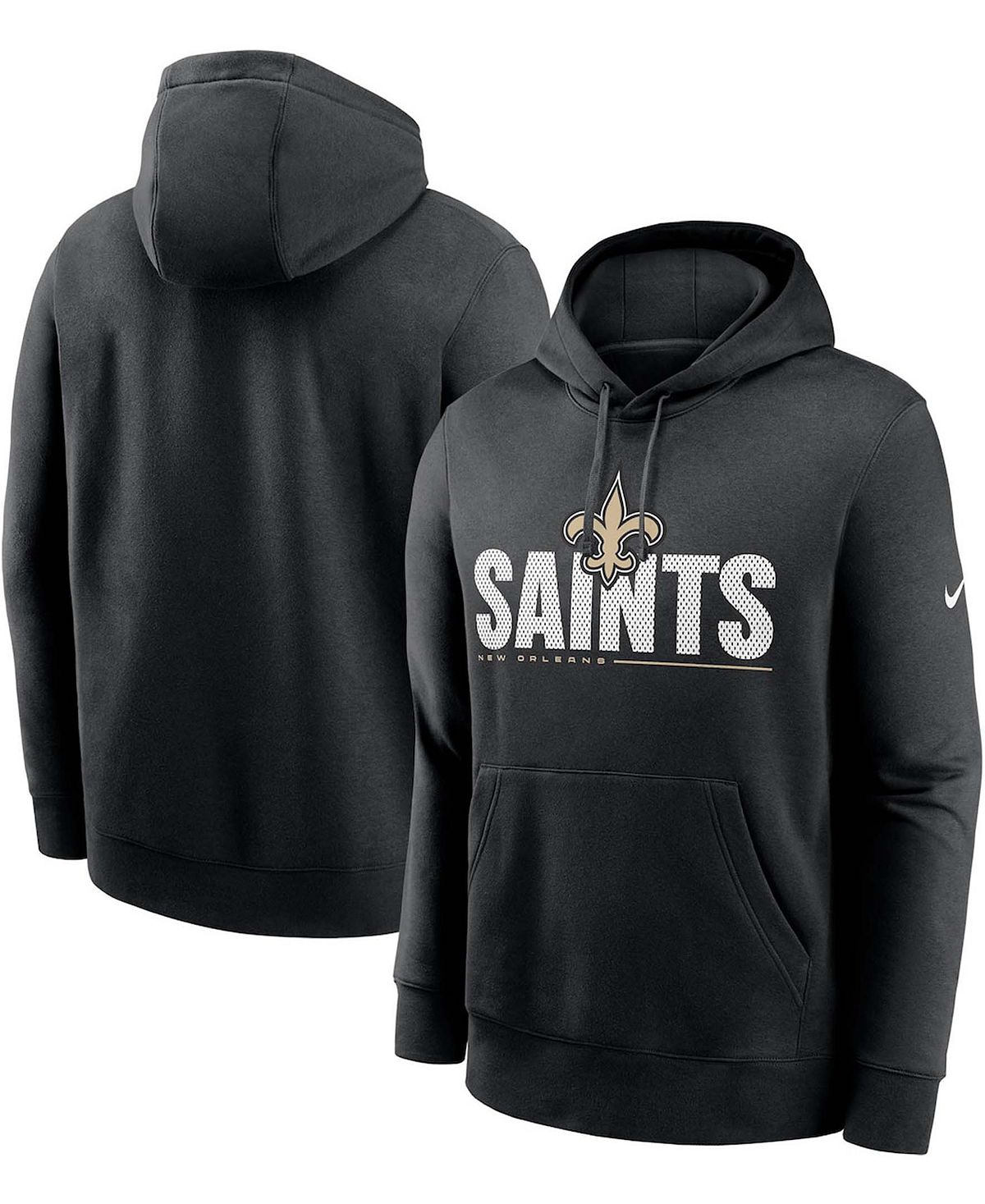 

Мужской черный пуловер с капюшоном New Orleans Saints Team Impact Club Big and Tall New Orleans Saints Team Impact Club Nike